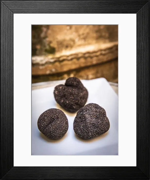 Framed Print : Spain, Aragon, Rubielos de Mora, Black truffle at the Los Leones restaurant