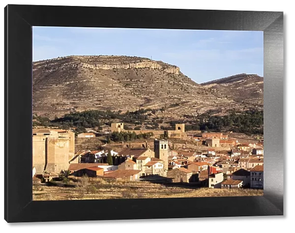 Spain, Aragon, Mora de Rubielos, View of the historical centre of Mora de Rubielos