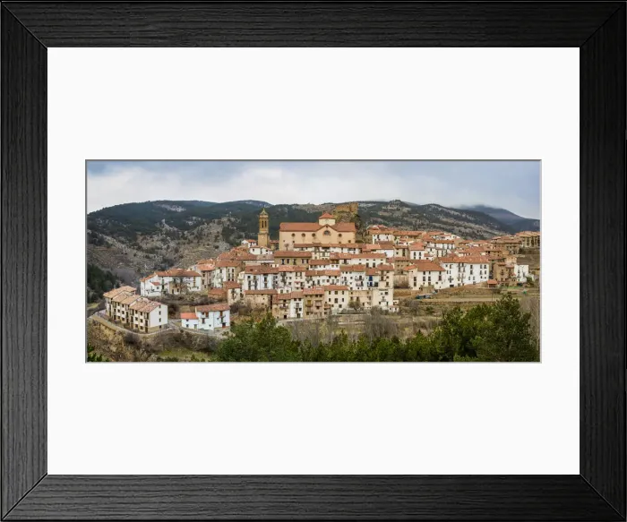 Framed Print : Spain, Aragon, Linares de Mora, Panoramic view of Linares de Mora Framed Print : Spain, Aragon, Linares de Mora, Panoramic view of Linares de Mora