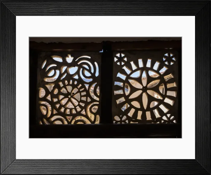 Framed Print : Spain, Aragon, Mirambel, Decoration of the balcony of the Portal de las Monjas house Framed Print : Spain, Aragon, Mirambel, Decoration of the balcony of the Portal de las Monjas house