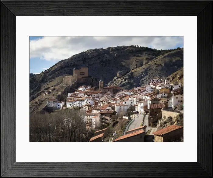 Framed Print : Spain, Aragon, Alcalaa de la Selva, Elevated view of Alcalaa de la Selva Framed Print : Spain, Aragon, Alcalaa de la Selva, Elevated view of Alcalaa de la Selva