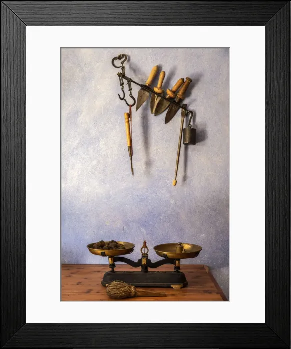 Framed Print : Spain, Aragon, Mora de Rubielos, Old tools used for truffle hunting Framed Print : Spain, Aragon, Mora de Rubielos, Old tools used for truffle hunting