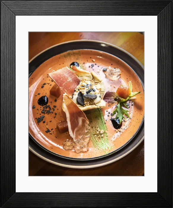 Framed Print : Spain, Aragon, Mora de Rubielos, Truffle-based course called Air of Teruel Framed Print : Spain, Aragon, Mora de Rubielos, Truffle-based course called Air of Teruel
