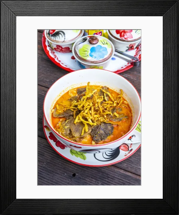 Framed Print : Khao soi, a traditional northern Thai dish, Chiang Mai, Northern Thailand, Thailand Framed Print : Khao soi, a traditional northern Thai dish, Chiang Mai, Northern Thailand, Thailand
