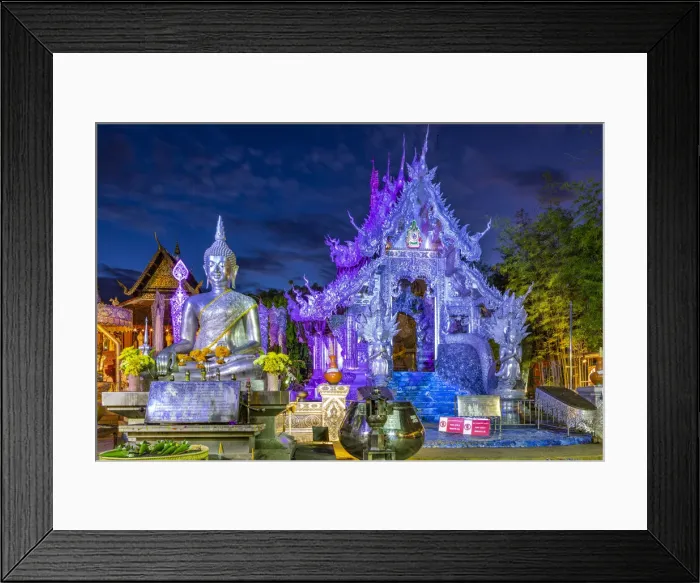 Framed Print : Silver Temple at night, Chiang Mai, Northern Thailand, Thailand