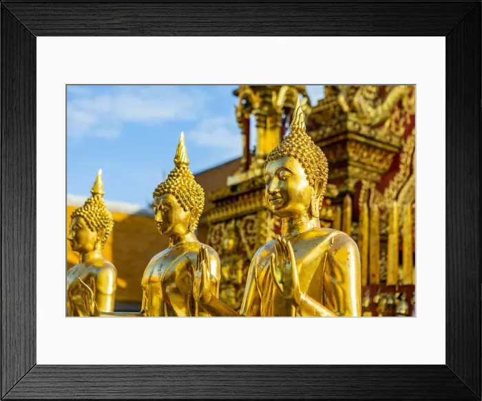 Framed Print : Buddha statues in Wat Phra That Doi Suthep, Chiang Mai, Northern Thailand, Thailand Framed Print : Buddha statues in Wat Phra That Doi Suthep, Chiang Mai, Northern Thailand, Thailand