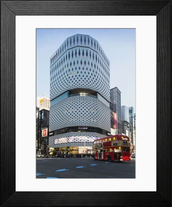 Framed Print : Japan, Honshu, Tokyo, Ginza, Ginza Yonchome Intersection, Ginza Place Framed Print : Japan, Honshu, Tokyo, Ginza, Ginza Yonchome Intersection, Ginza Place