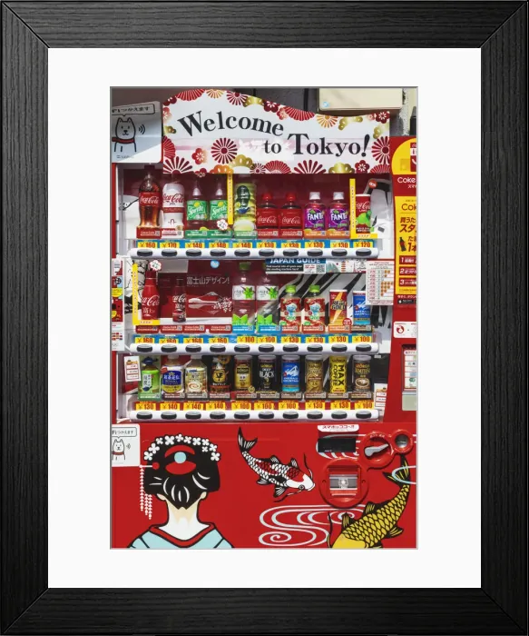 Framed Print : Japan, Honshu, Tokyo, Asakusa, Colourful Drink Vending Machine Framed Print : Japan, Honshu, Tokyo, Asakusa, Colourful Drink Vending Machine