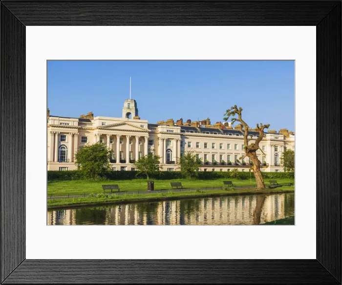 Framed Print : England, London, Regents Park, View Across The Boating Lake to Cornwall Terrace Framed Print : England, London, Regents Park, View Across The Boating Lake to Cornwall Terrace