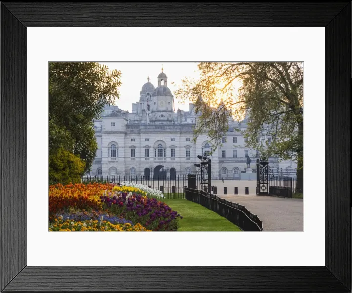 Framed Print : England, London, St. James Park, Dawn over Flower Beds and Horse Guards Parade Framed Print : England, London, St. James Park, Dawn over Flower Beds and Horse Guards Parade