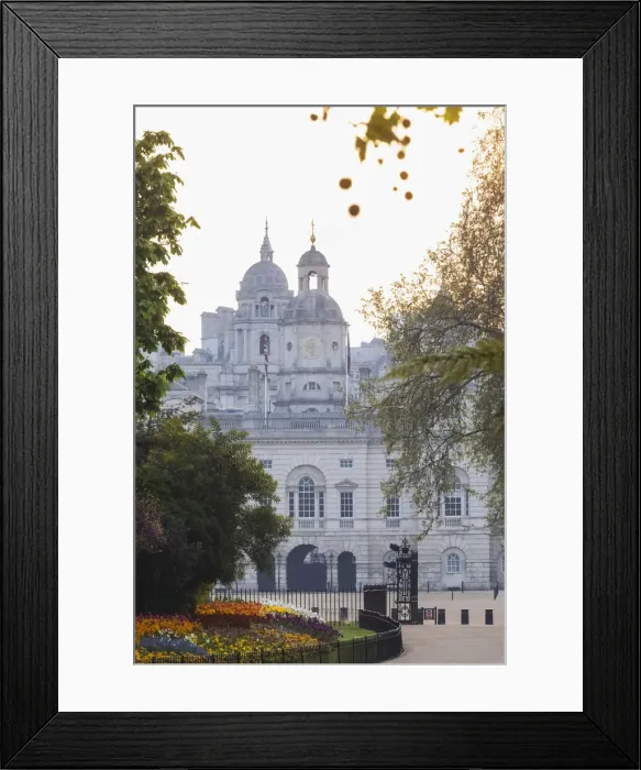 Framed Print : England, London, St. James Park, Dawn over Flower Beds and Horse Guards Parade Framed Print : England, London, St. James Park, Dawn over Flower Beds and Horse Guards Parade
