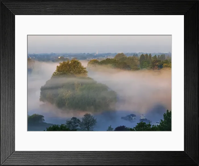 Framed Print : England, London, Richmond, View of The Thames with Mist from Richmond Hill Framed Print : England, London, Richmond, View of The Thames with Mist from Richmond Hill