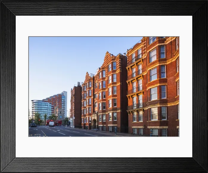 Framed Print : England, London, Putney, Lower Richmond Road, Kenilworth Court Riverside Residential Framed Print : England, London, Putney, Lower Richmond Road, Kenilworth Court Riverside Residential