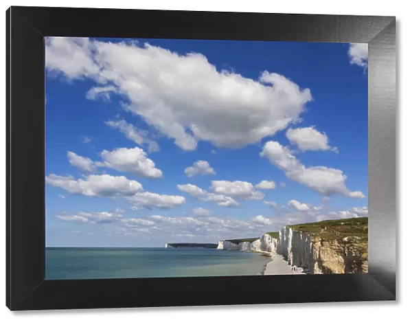 England, East Sussex, Eastbourne, View of The Seven Sisters Cliffs