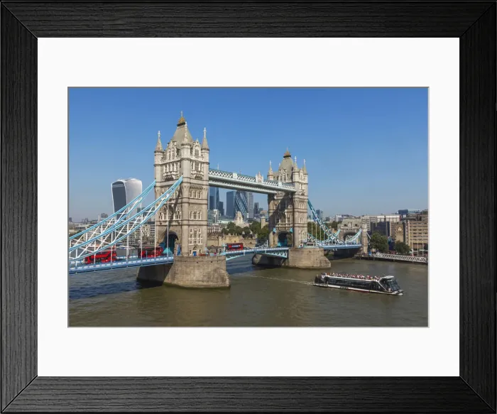 Framed Print : England, London, Tower Bridge and City of London Skyline Framed Print : England, London, Tower Bridge and City of London Skyline
