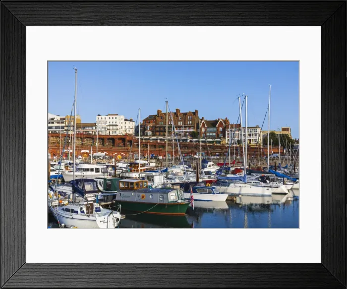 Framed Print : England, Kent, Ramsgate, Yachts at Anchor in Ramsgate Marina Framed Print : England, Kent, Ramsgate, Yachts at Anchor in Ramsgate Marina