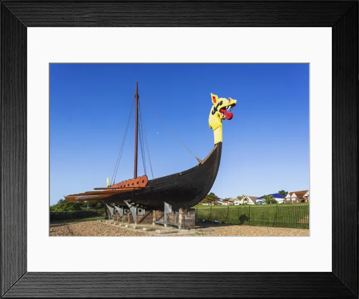 Framed Print : England, Kent, Ramsgate, Cliffsend, The Viking Longboat Framed Print : England, Kent, Ramsgate, Cliffsend, The Viking Longboat