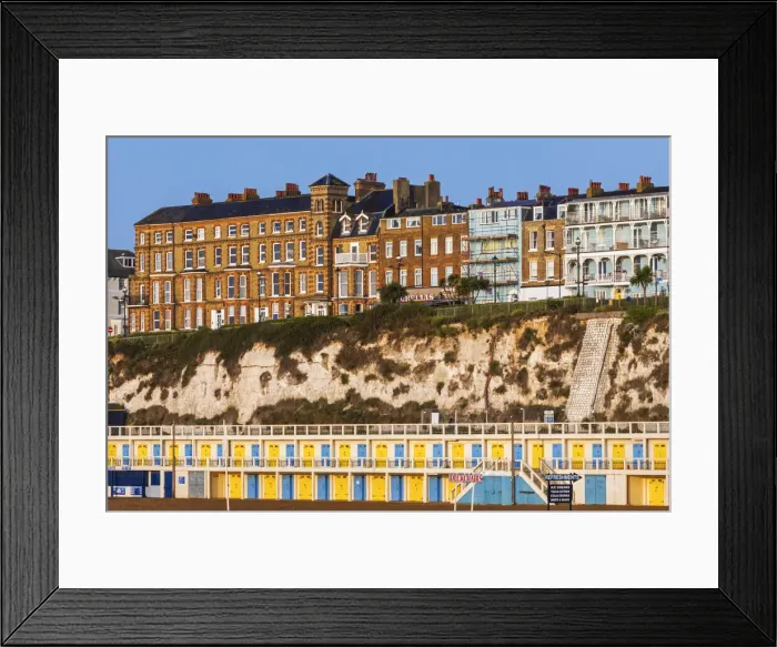 Framed Print : England, Kent, Broadstairs, Beach Huts and Victorian Era Beach Front Buildings Framed Print : England, Kent, Broadstairs, Beach Huts and Victorian Era Beach Front Buildings