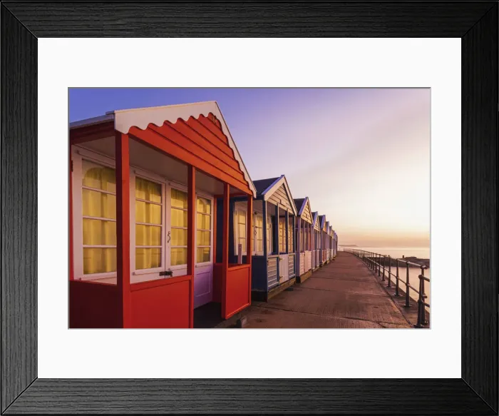 Framed Print : England, Suffolk, Southwold, Colourful Beach Huts