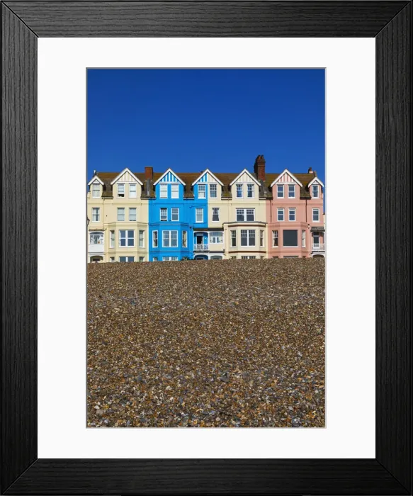 Framed Print : England, Suffolk, Aldeburgh, Aldeburgh Beach and Colourful Seafront Buildings Framed Print : England, Suffolk, Aldeburgh, Aldeburgh Beach and Colourful Seafront Buildings