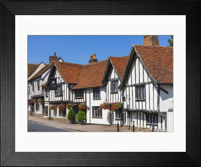 Framed Print : England, Suffolk, Lavenham, The Swan Hotel and Empty Road Framed Print : England, Suffolk, Lavenham, The Swan Hotel and Empty Road