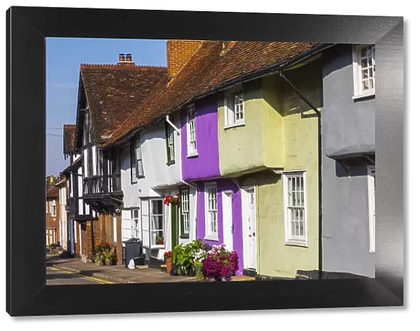 England, Essex, Saffron Walden, Castle Street, Colourful Houses