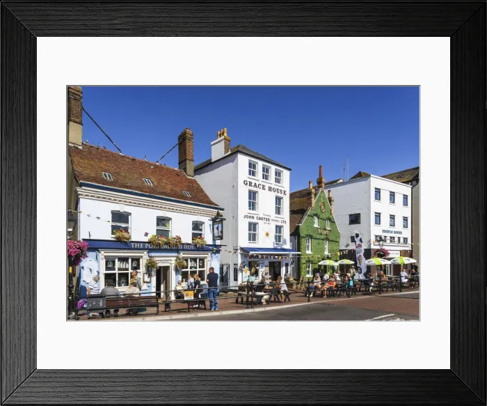 Framed Print : England, Dorset, Poole, Waterfront Bars and Pubs Framed Print : England, Dorset, Poole, Waterfront Bars and Pubs