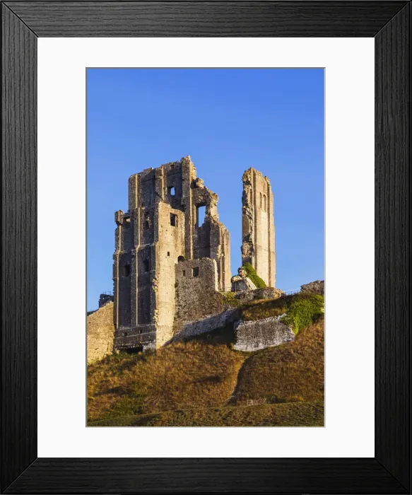 Framed Print : England, Dorset, Isle of Purbeck, Corfe Castle, Corfe Castle Ruins Framed Print : England, Dorset, Isle of Purbeck, Corfe Castle, Corfe Castle Ruins