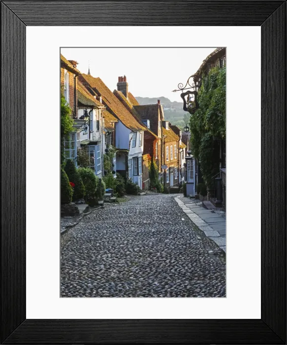 Framed Print : England, East Sussex, Rye, The Mermaid Inn and Mermaid Street at Night Framed Print : England, East Sussex, Rye, The Mermaid Inn and Mermaid Street at Night