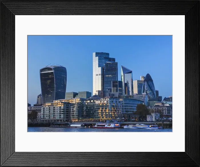 Framed Print : England, London, City of London Skyline at Dusk Framed Print : England, London, City of London Skyline at Dusk