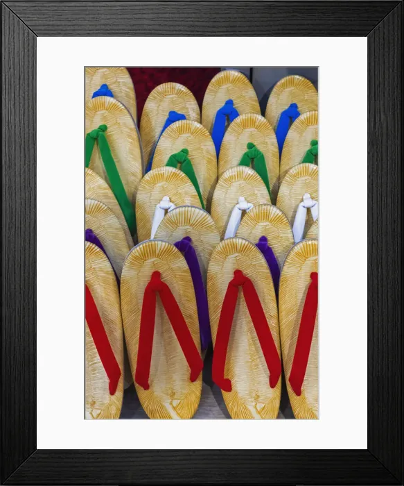 Framed Print : Japan, Honshu, Tokyo, Asakusa, Shoe Shop Display of Traditional Tabi Sandals Framed Print : Japan, Honshu, Tokyo, Asakusa, Shoe Shop Display of Traditional Tabi Sandals
