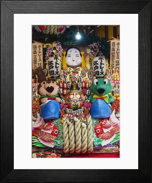 Framed Print : Japan, Honshu, Tokyo, Taito-ku, Otori Shrine, Decorative Good Luck Rakes called Kumade Framed Print : Japan, Honshu, Tokyo, Taito-ku, Otori Shrine, Decorative Good Luck Rakes called Kumade
