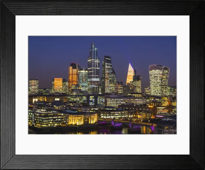Framed Print : England, London, City of London Skyline showing Modern Skyscrapers