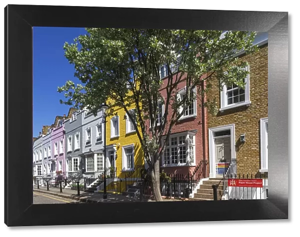England, London, Westminster, Kensington and Chelsea, Colourful Residential Houses in