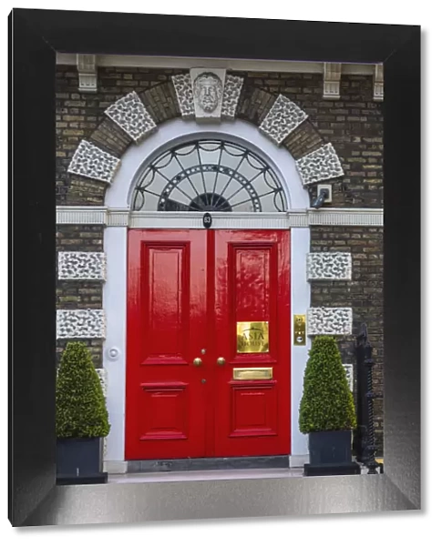 England, London, Marylebone, New Cavendish Street, Asia House, Doorway Entrance