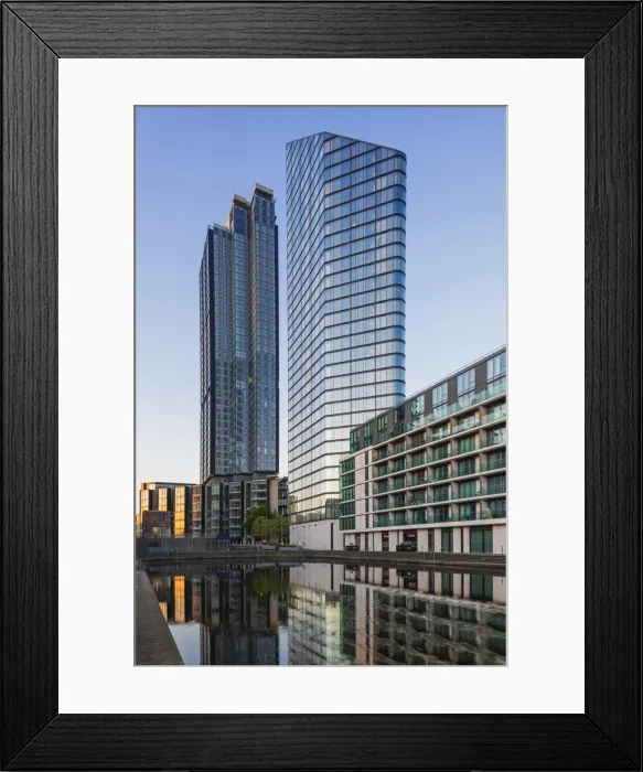 Framed Print : England, London, Islington, City Road Basin and Chronicle Tower Development