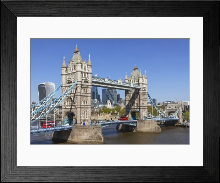 Framed Print : England, London, Southwark, Tower Bridge and City of London Skyline