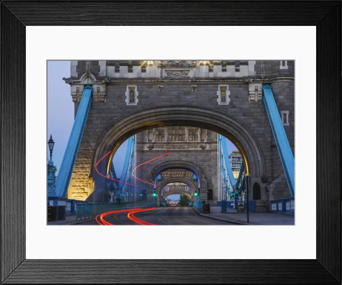 Framed Print : England, London, Tower Bridge with Empty Road in the Daytime