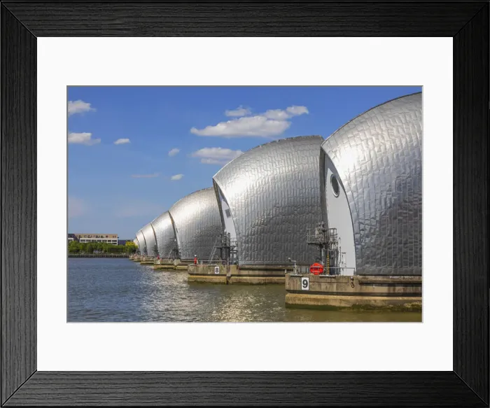 Framed Print : England, London, Greenwich, The Thames Barrier and River Thames Framed Print : England, London, Greenwich, The Thames Barrier and River Thames