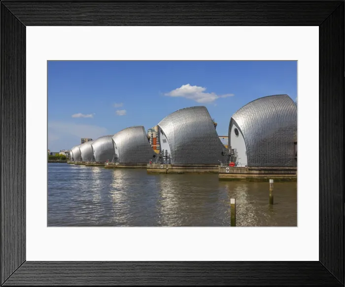 Framed Print : England, London, Greenwich, The Thames Barrier and River Thames Framed Print : England, London, Greenwich, The Thames Barrier and River Thames