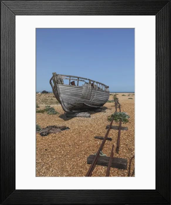Framed Print : England, Kent, Dungeness, Wrecked Clinker Fishing Boat Framed Print : England, Kent, Dungeness, Wrecked Clinker Fishing Boat