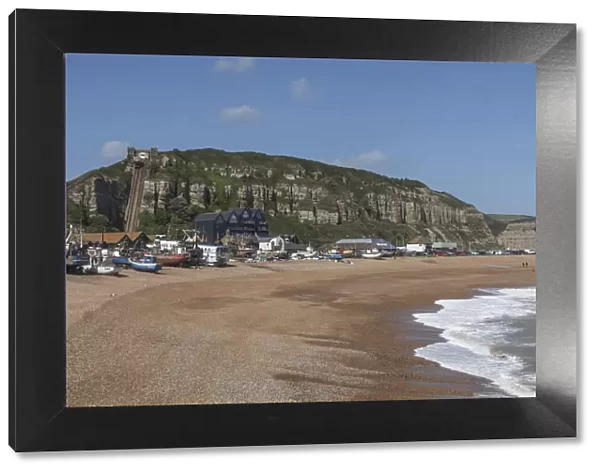 England, East Sussex, Hastings, Rock-a-nore, Beach and Fishing Boat Fleet