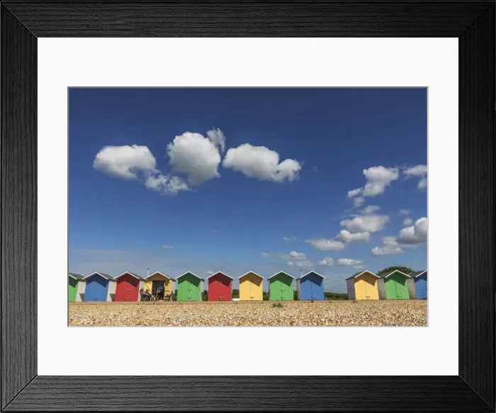 Framed Print : England, East Sussex, Eastbourne, Colourful Beach Huts