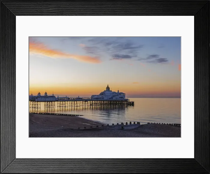 Framed Print : England, East Sussex, Eastbourne, Eastbourne Beach and Pier