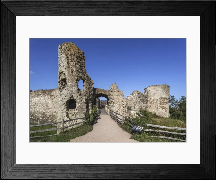 Framed Print : England, East Sussex, Eastbourne, Pevensy Castle Framed Print : England, East Sussex, Eastbourne, Pevensy Castle