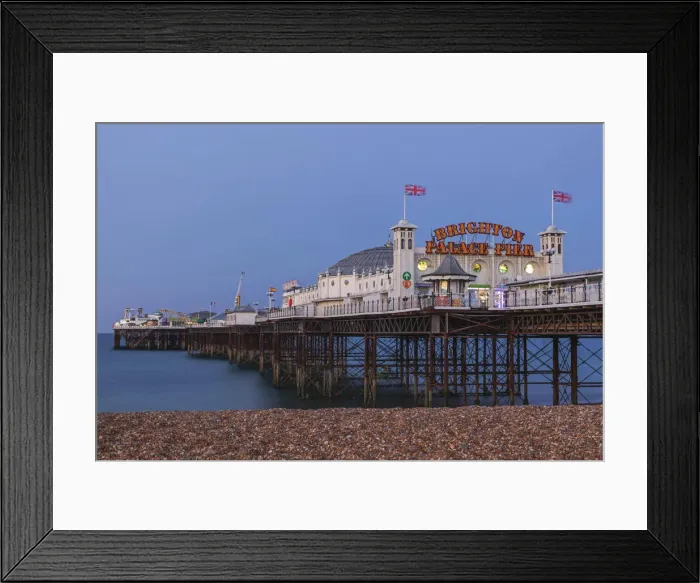 Framed Print : England, East Sussex, Brighton, Brighton Beach and Pier Framed Print : England, East Sussex, Brighton, Brighton Beach and Pier