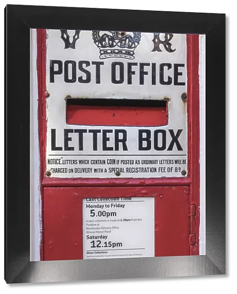 England, Hampshire, Winchester, Kingsgate, Historic VR Post Office Letter Box