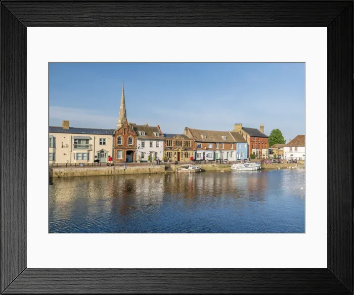 Framed Print : UK, England, Cambridgeshire, St. Ives, The Quay beside River Great Ouse Framed Print : UK, England, Cambridgeshire, St. Ives, The Quay beside River Great Ouse
