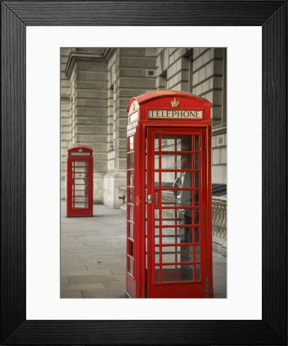 Framed Print : Telephone boxes, Whitehall, London, England, UK