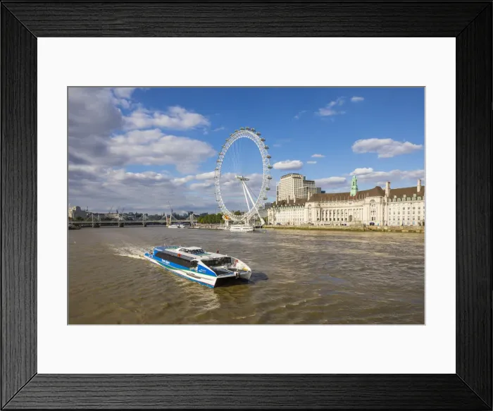Framed Print : London Eye & County Hall, London, England, UK Framed Print : London Eye & County Hall, London, England, UK